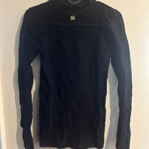 Bodycon high neck fishnet club top